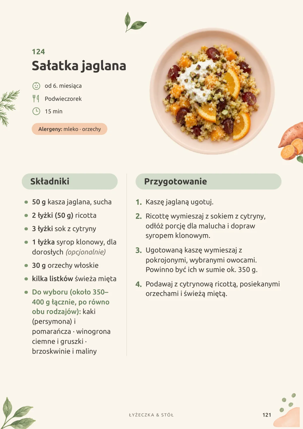 Rodzinne śniadania i przekąski: przykładowa strona przepisu